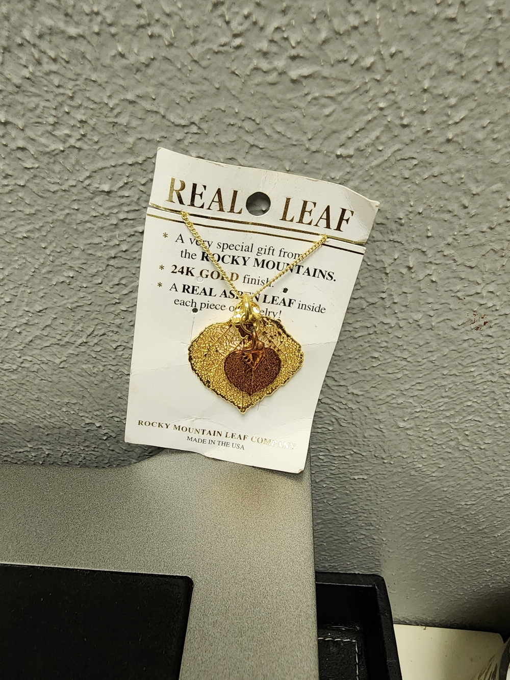 Real Leaf 24K Gold and Brown Layered Leaf Necklace